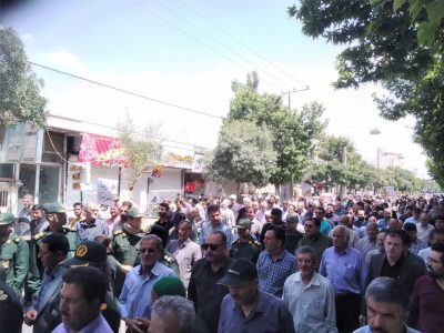 راهپیمایی گسترده مردم خمین در محکومیت جنایات تروریستی رژیم صهیونیستی