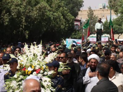 مراسم باشکوه تشییع پیکر مطهر شهیدان حملات صهیونیستی در خمین برگزار شد
