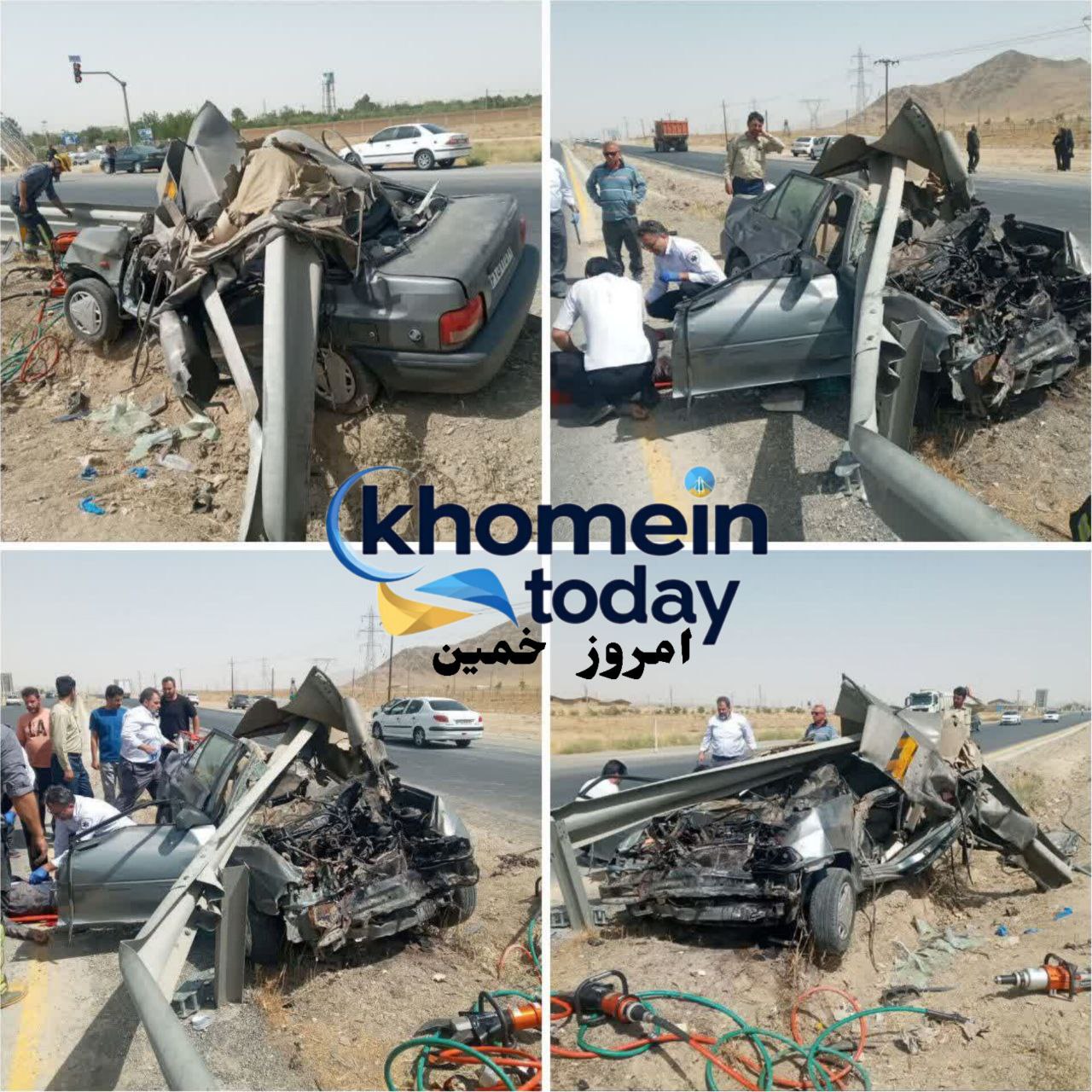 تصادف مرگبار پراید در محور اراک-خمین