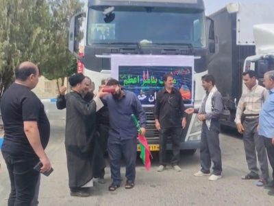 کاروان موکب خمینی‌ها به سوی کربلا حرکت کرد