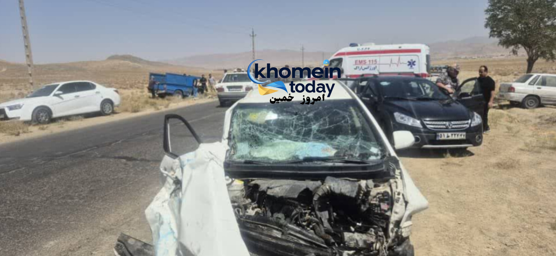 برخورد ۳ خودرو در جاده اراک-خمین ۸ مصدوم بر جای گذاشت