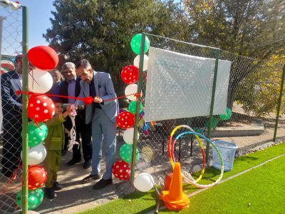 افتتاح زمین چمن مدرسه استثنایی توحید خمین