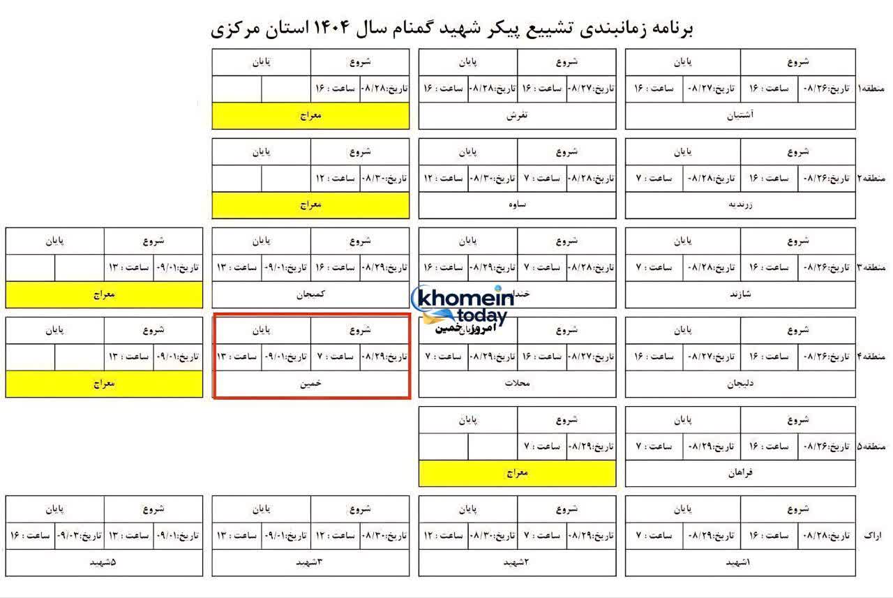خمین میزبان پیکر مطهر شهید گمنام به مدت سه روز خواهد بود