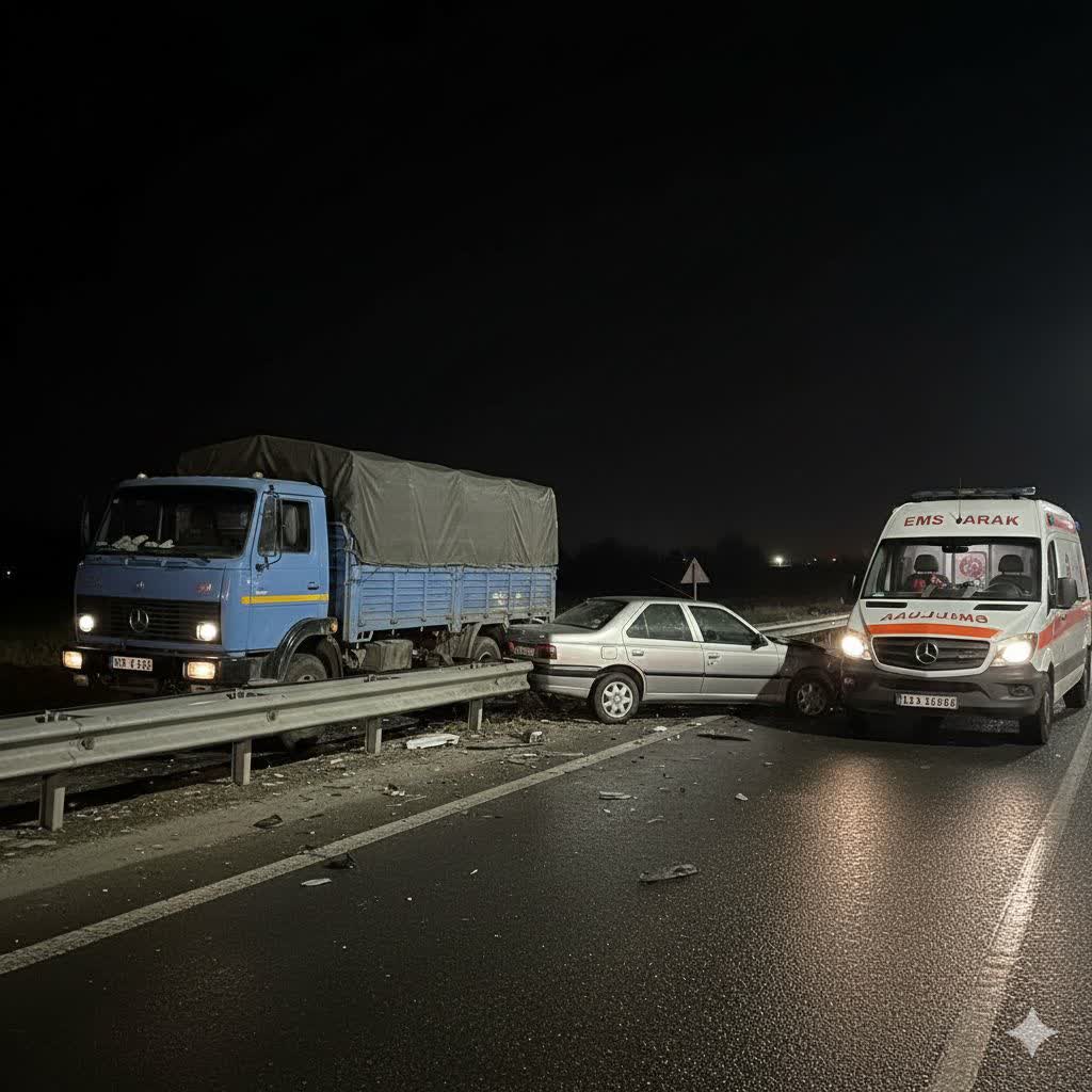 تصادف پژو روا و خاور در جاده خمین یک فوتی بر جای گذاشت