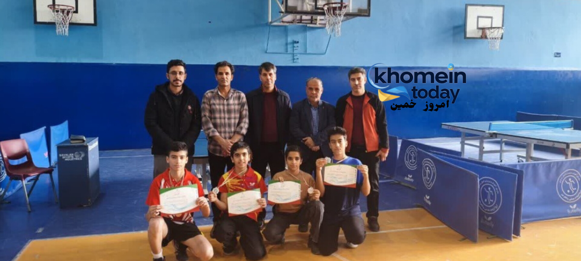 کسب مقام دوم مسابقات استانی تنیس روی میز توسط تیم پسران خمین