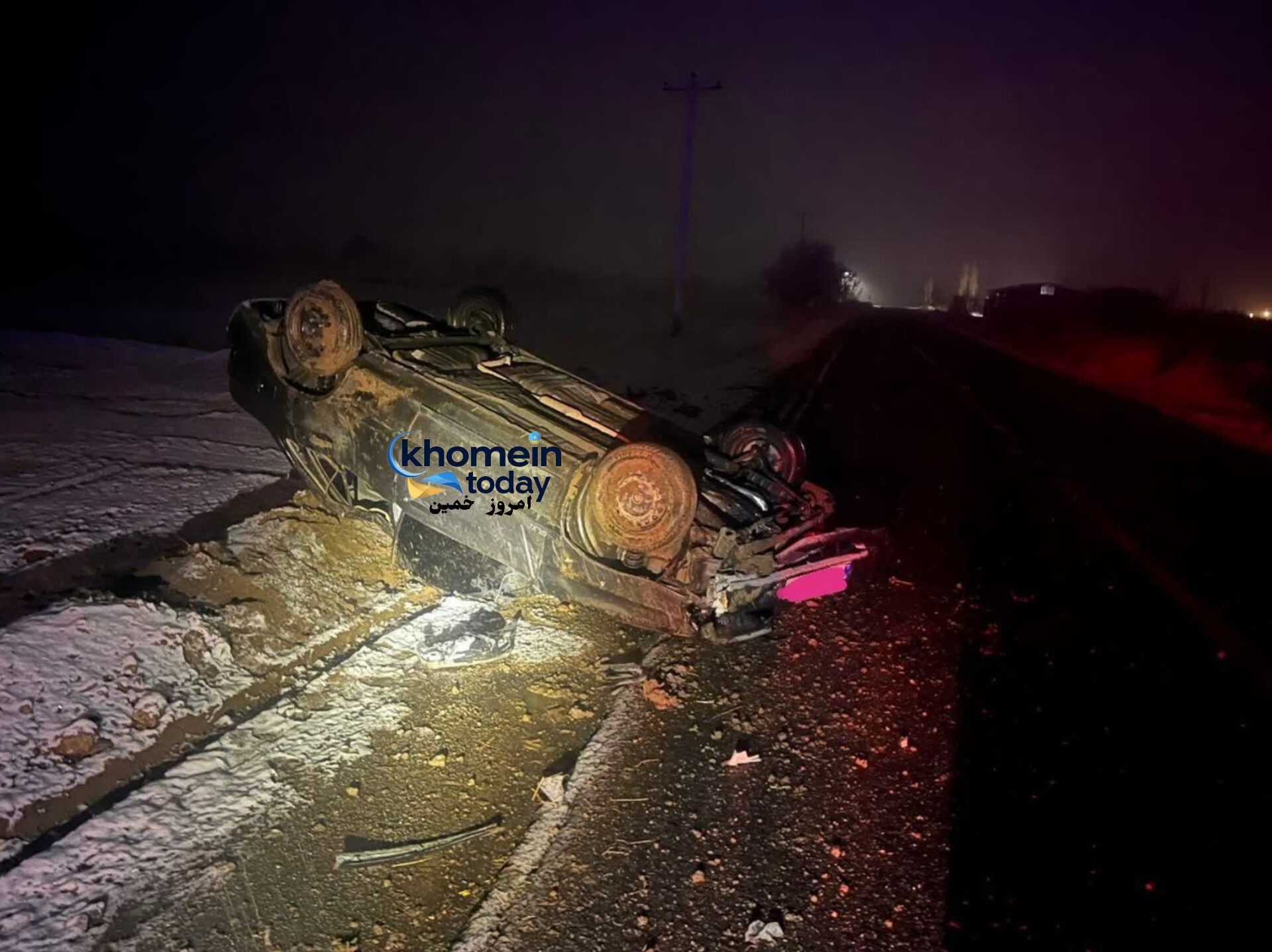 واژگونی خودرو در محور روستای پشت‌کوه به نیشهر