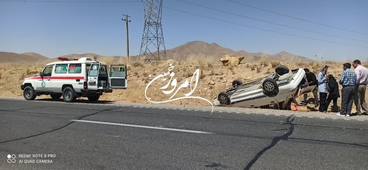واژگونی پراید در محور خمین-اراک با ۵ مصدوم